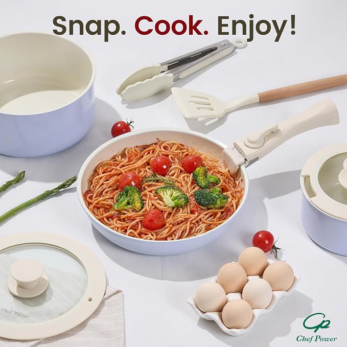 Chef Power Ceramic Nonstick Pots and Pans Set 19 Piece - Image 7