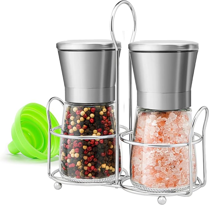 Stainless Steel Salt and Pepper Grinder Set by MJINGMEI