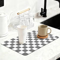 16" x 24" Checkered Dish Drying Mat by Unknown