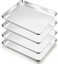 E-far Cookie Sheets Set of 4, 18”x13” Stainless Steel Baking Sheet Pans by E-far