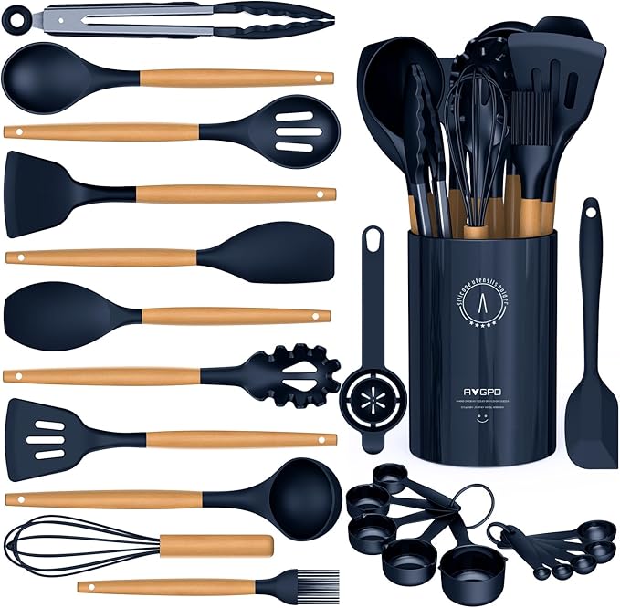 Silicone Cooking Utensils Set by AVGPD