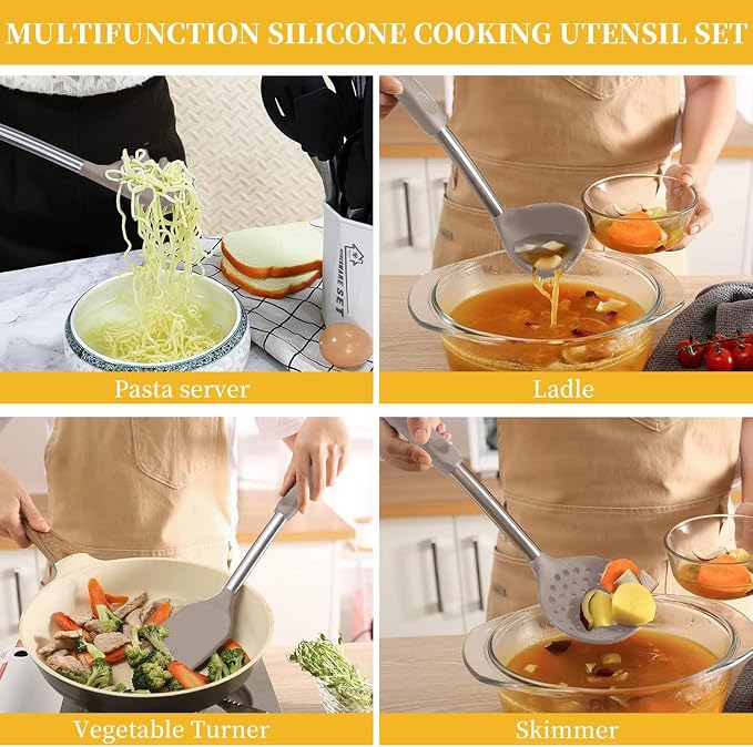 Silicone Kitchen Cooking Utensils Set - Image 2