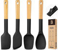 Silicone Spatula Spoon Set, and Spreading, Sturdy BPA-Free Matte Silicone by BADIANO