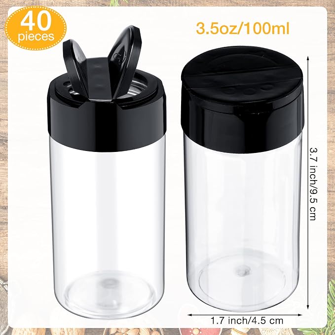 Mimorou 40 Pack Plastic Spice Jar - Image 2