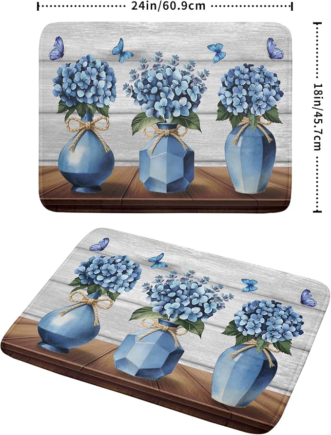 Giwawa Blue Hydrangea Dish Drying Mat - Image 2