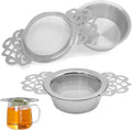 2 Pack Tea Strainers with Drip Bowls Stainless Steel Mesh Tea Infusers Loose by PHITUODA