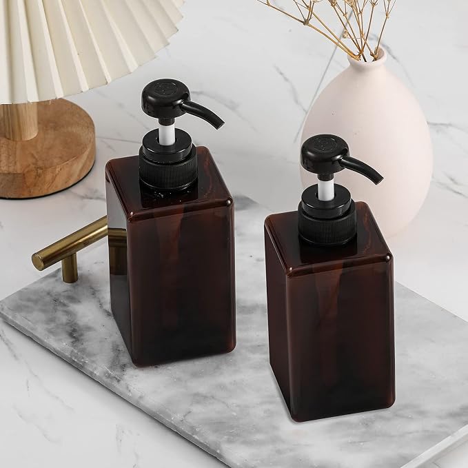 Pump Bottle, Refillable Plastic Empty Lotion Soap Dispenser Liquid Container - Image 2