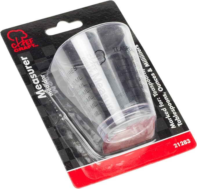 Chef Craft Classic Plastic Shot Glass Measurer, 1 ounce teaspoon/tablespoon - Image 2