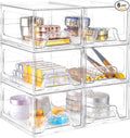 Stebopum 6 Pack Stackable Makeup Organizer, 4.4'' Tall Acrylic Bathroom Makeup by Stebopum