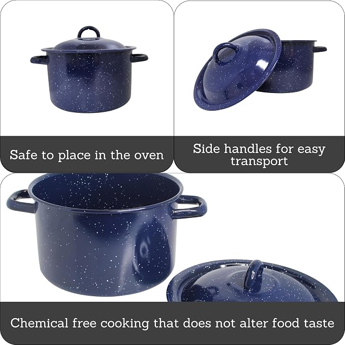 IMUSA USA C20666-1062810W Speckled Enamel Stock Pot - Image 2