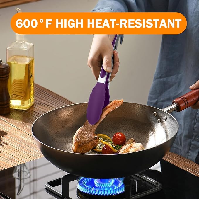 Tongs for Cooking, 600ºF High Heat-Resistant Stainless Steel Kitchen Tongs - Image 9