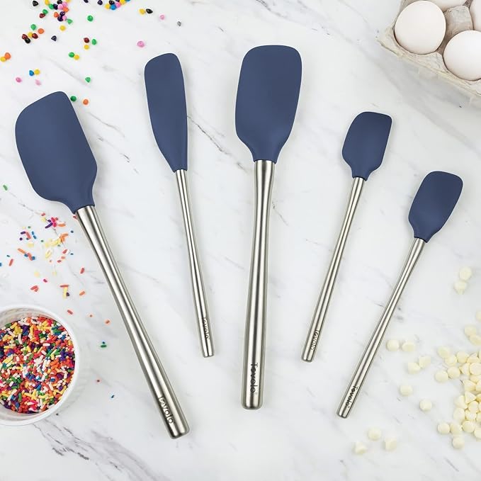 Tovolo Stainless Steel Handled Silicone Spatula Set of 5 Oyster Gray, - Image 9