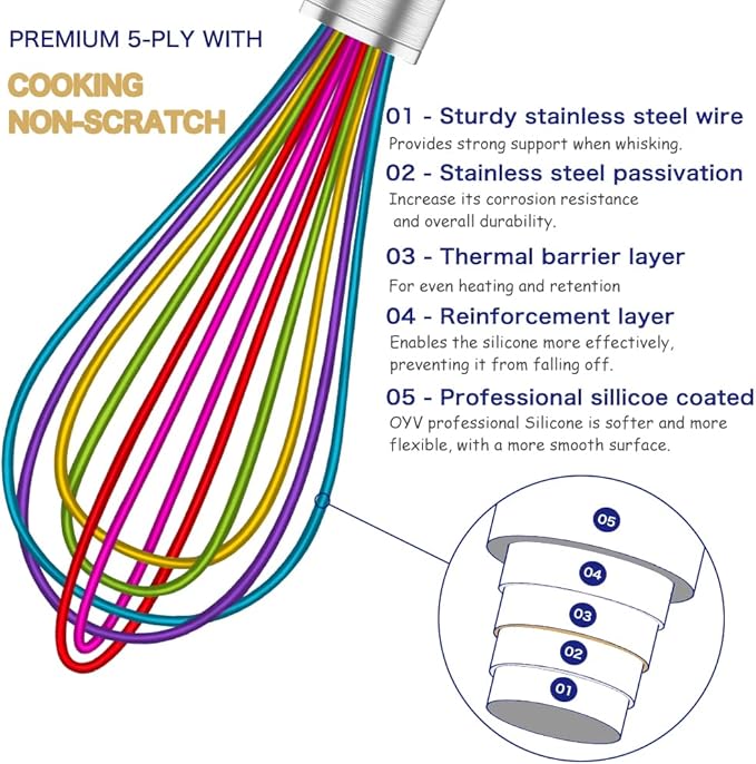 OYV Silicone Whisk, Professional Whisks - Image 3