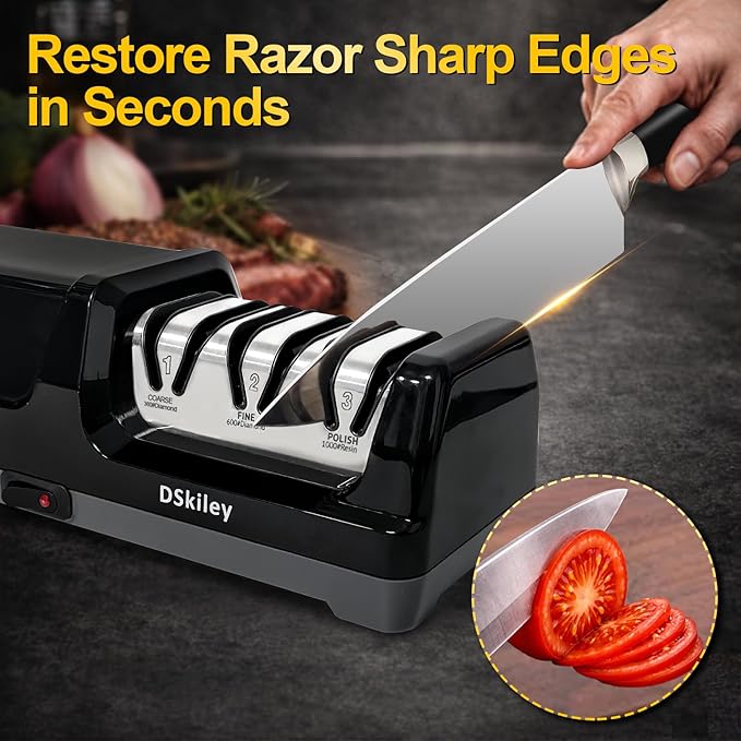 Electric Knife Sharpener for Kitchen – Professional 3-Stage 100% Diamond System - Image 2