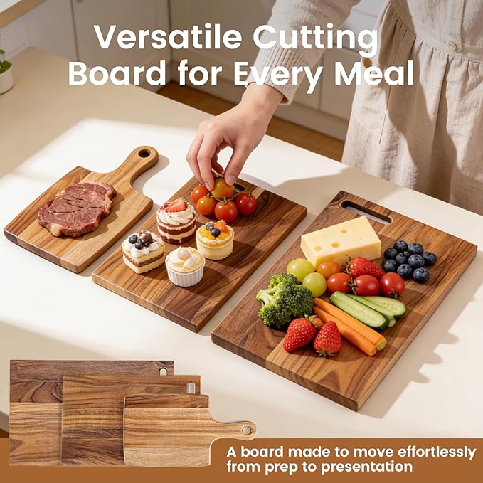 Acacia Wood Cutting Board Set of 3 - Image 5