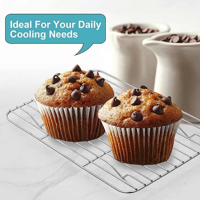 TeamFar Cooling Rack, 8.75” x 6.25” Stainless Steel Wire Baking Rack - Image 5