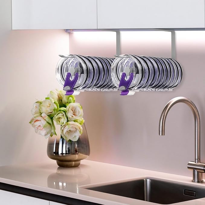 2 Pack Tumbler Lid Organizer, Horizontal Tumbler Lid Storage Hook to Hold Up 20 - Image 9