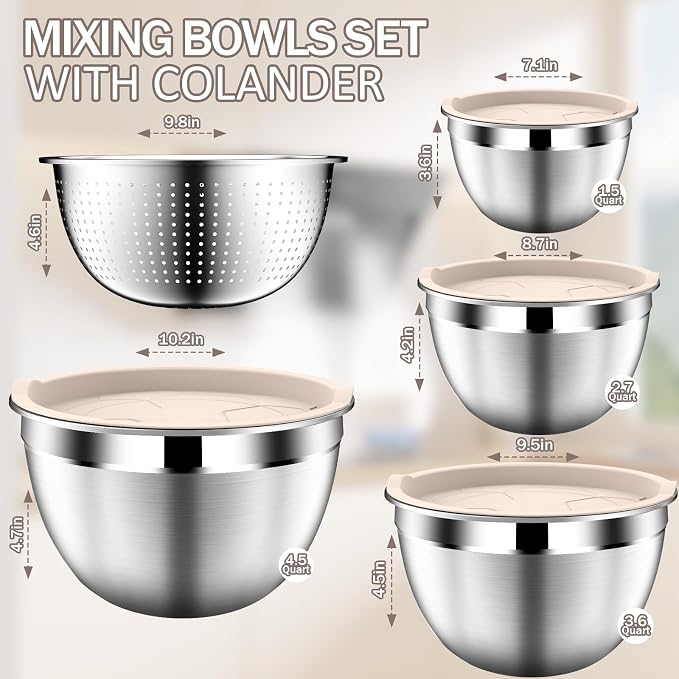 DUTZUN Stainles Steel Mixing Bowls - Image 2