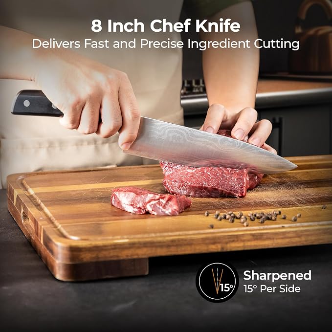 CoquusAid Kitchen Knives Set, Razor Sharp High Carbon Stainless Steel Knife Set - Image 5