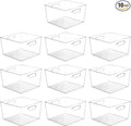 Vtopmart 10 Pack Extra Large Clear Plastic Storage Bins, 11x11 Cube Acrylic by Vtopmart