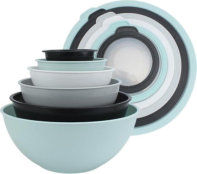 COOK WITH COLOR Mixing Bowls with TPR Lids by CookwithColor