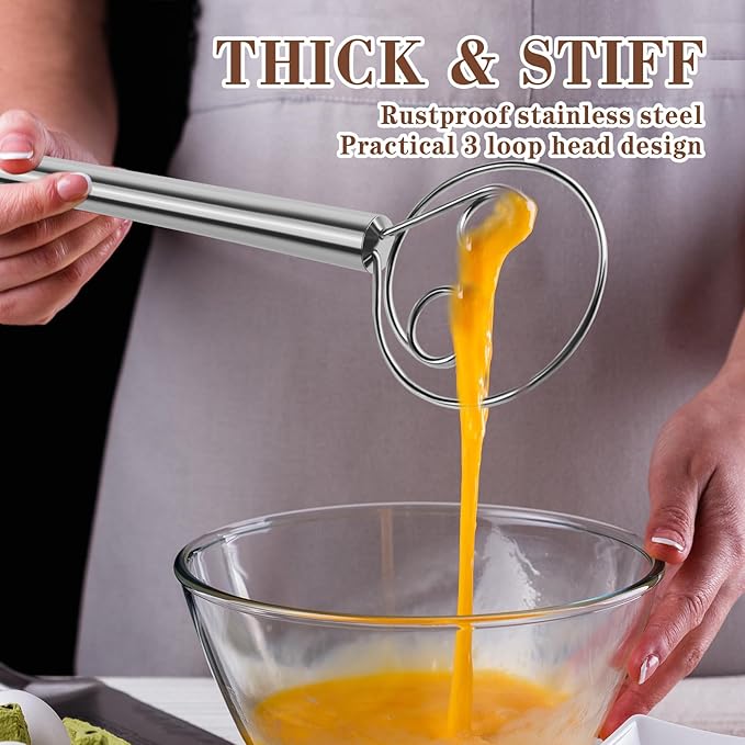 TEEVEA Danish Dough Whisk Stainless Steel - Image 5