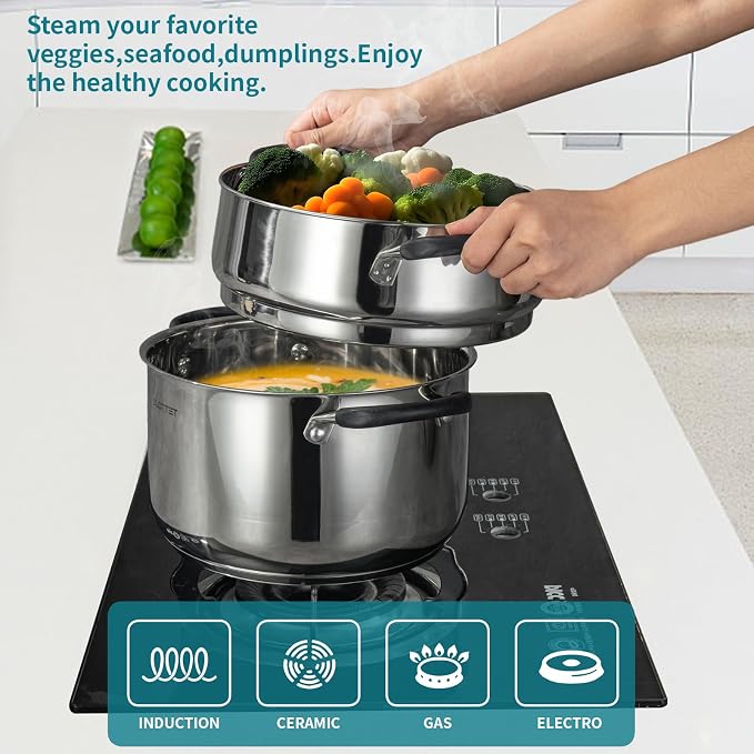 SLOTTET Stainless Steel 8 Quart Stock Pot - Image 3