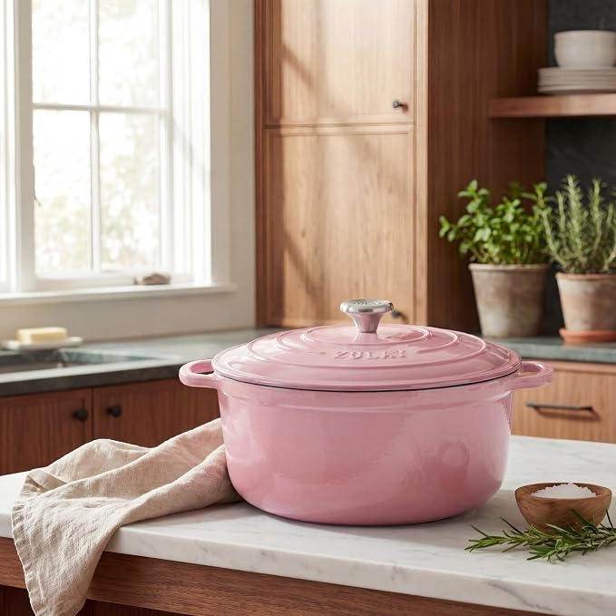 Zulay Kitchen 5 Quart Enameled Cast Iron Dutch Oven Pot - Image 2