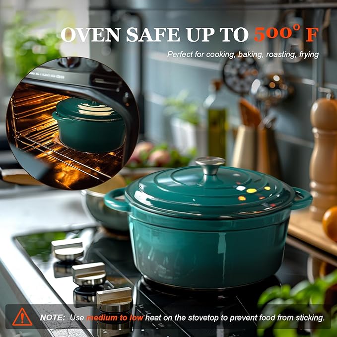 Overmont Enameled Cast Iron Dutch Oven - Image 5