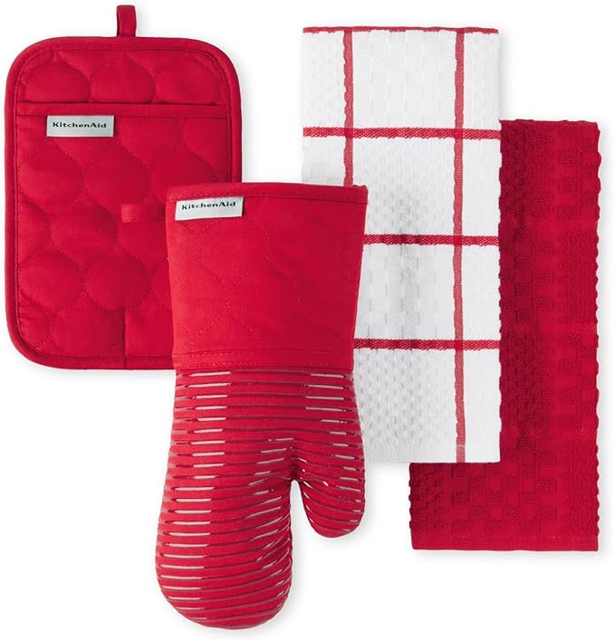 KITCHENAID Quilted Cotton Terry Cloth Oven Mitt, Pot Holder, Kitchen Towel by KitchenAid