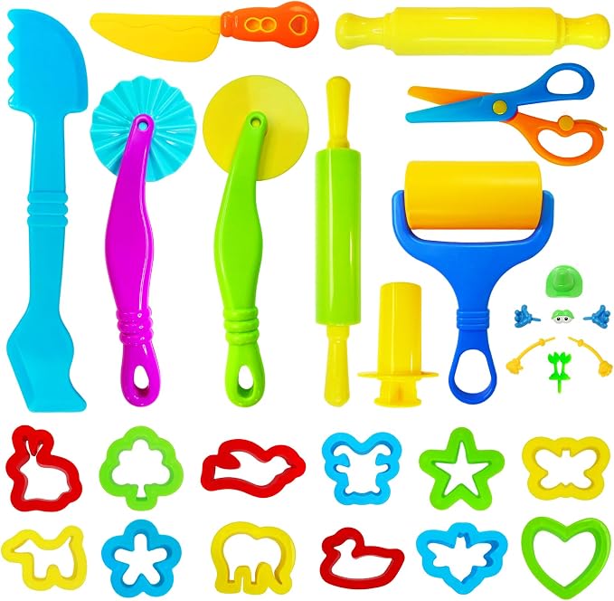 28Pcs Dough and Clay Play Tools Kit by Unknown