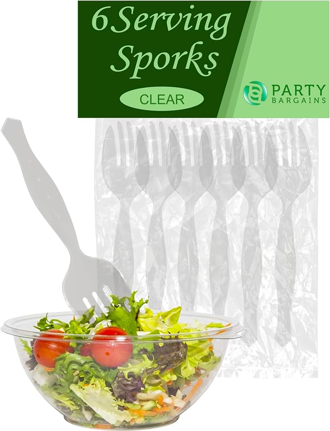PARTY BARGAINS Disposable Clear Plastic Serving Forks 8.75 Inch – Heavy Duty by PARTYBARGAINS