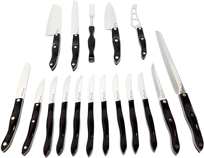 Cutco 19 Pc Kitchen Knife Set Cherry Wood Stand - Image 3