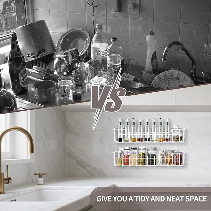 Spice Rack, Spice Holder Metal Shelf Saving Space - Image 7