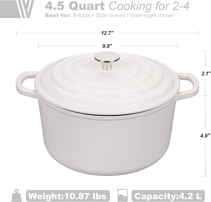 VORRINGARD Enameled Cast Iron Dutch Oven Pot - Image 2