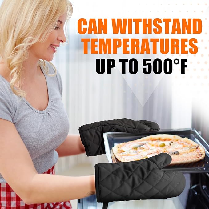 Silicone Oven Mitts, Heat Resistant 2PCS Oven Mitts - Image 7