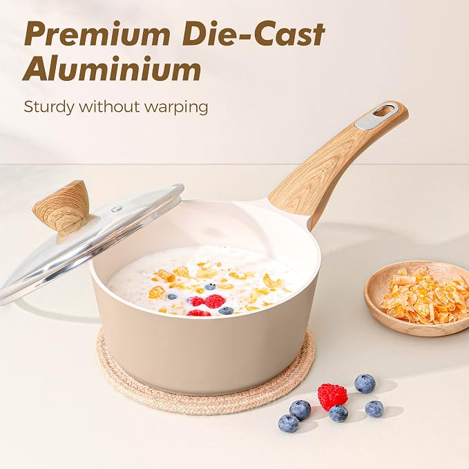 SENSARTE Ceramic Cookware Sets, Pots and Pans Set Non stick, Non toxic Healthy - Image 6