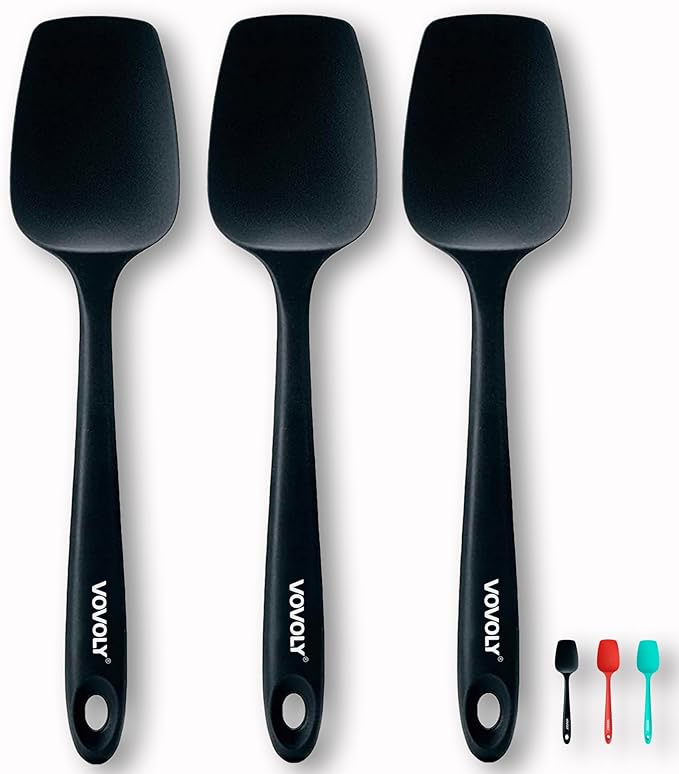 Silicone Spatula Set, High Heat Resistan Rubber Spoon Spatula, Non-Stick by VOVOLY