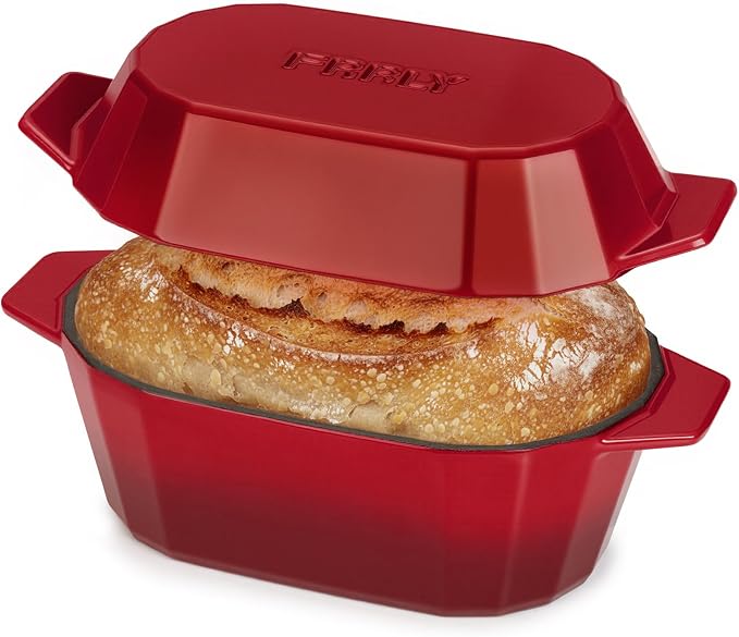 Enameled Cast Iron Dutch Oven for Bread Baking – 3QT Oval Round Heavy Duty by FRRLY