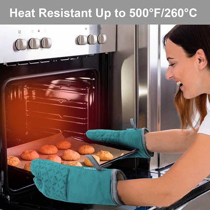 KEGOUU Oven Mitts and Pot Holders 6pcs Set, Kitchen Oven Glove High Heat - Image 6