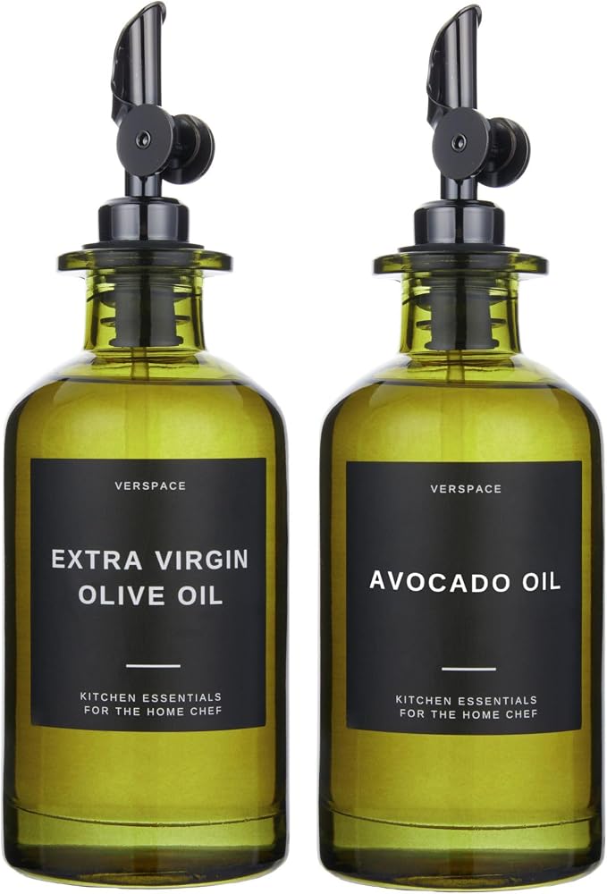 Verspace UV-Protected Green Glass Olive Oil Dispenser Bottles by Verspace