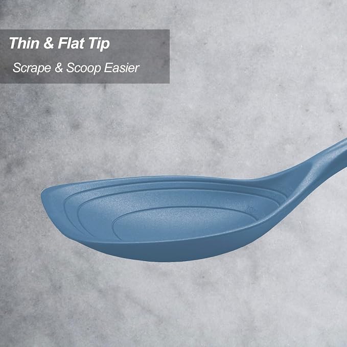 2 Pack Large Silicone Cooking Spoon, Non-Stick Slotted and Solid Spoon set - Image 4