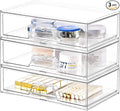 3 Pack Stackable Makeup Organizer, 12.1''L Acrylic Bathroom Organizer and by Stebopum