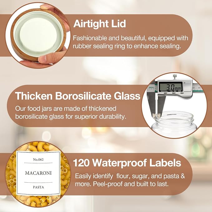 CONNOO 2-Pack 50oz Glass Storage Containers - Image 5