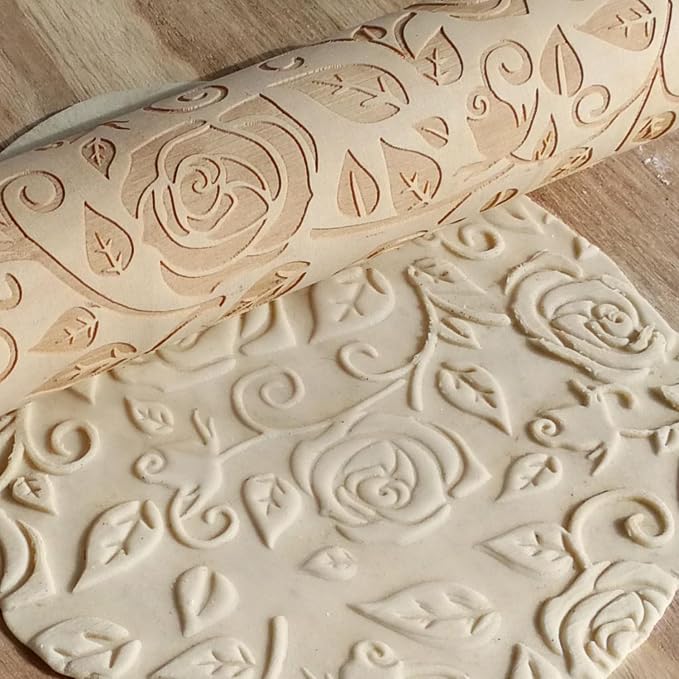 Ragyzity Wooden Embossed Rolling Pin - Image 4