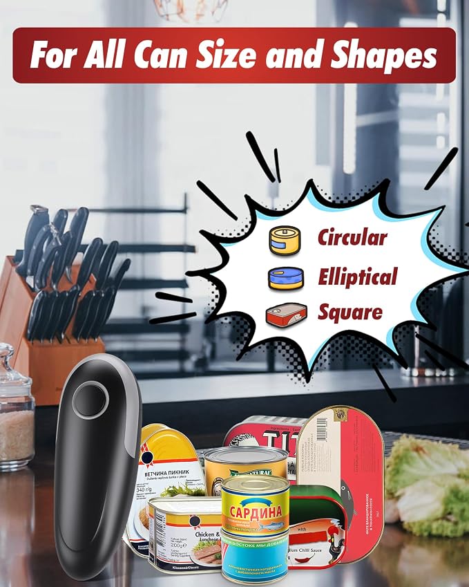 One Touch Electric Can Opener Fits All Can Sizes - Image 3