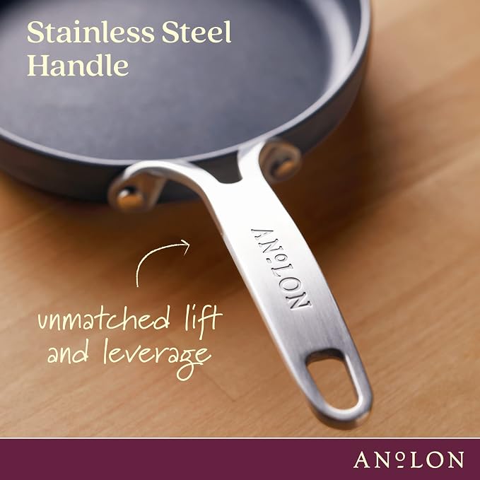 Anolon Hard Anodized Nonstick Mini Skillet/Frying/Egg Pan, Stainless Steel - Image 6