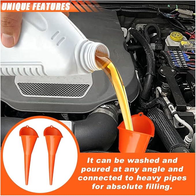 2PCS Long Neck Oil Funnels, Plastic Funnel - Image 4