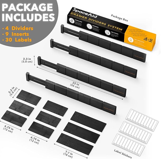 SpaceAid Bamboo Drawer Dividers - Image 4