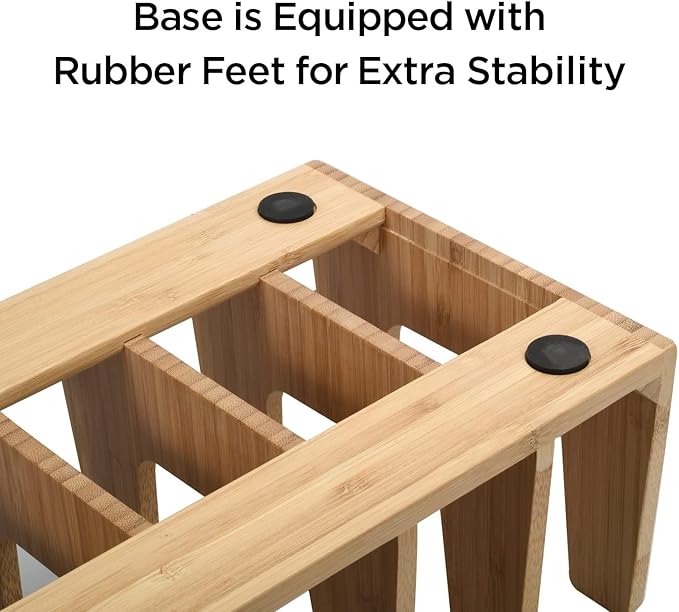 MobileVision Bamboo Pot Lid Holder Organizer - Image 4